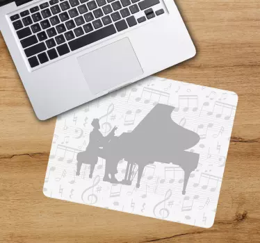 Tappetino mouse originale silhouette di musica pianoforte - TenStickers