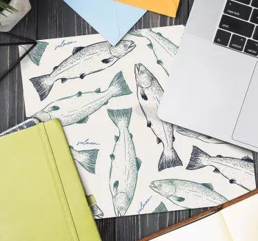 Tappetino mouse originale stampa motivo salmone - TenStickers