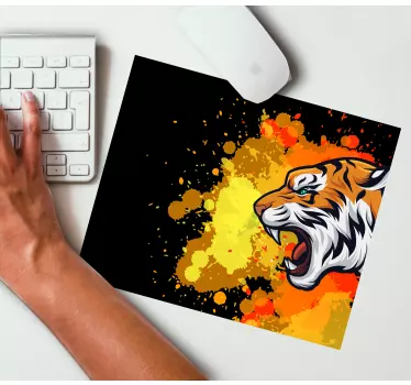 Tappetino mouse originale testa di tigre vibrante - TenStickers