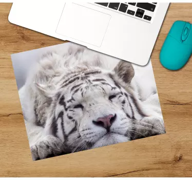 Tappetino mouse originale tigre bianca riposante - TenStickers