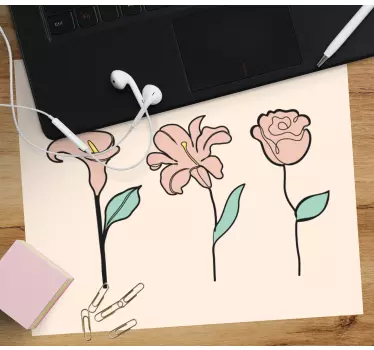 Tappetino mouse originale trio eleganza floreale - TenStickers