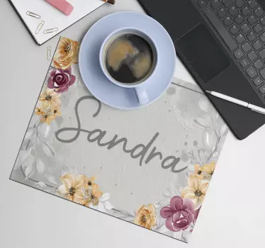 Tappetino mouse personalizzabile accento floreale - TenStickers