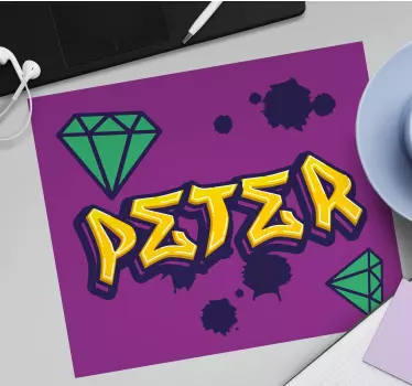 Tappetino mouse personalizzabile arte del nome elegante - TenStickers