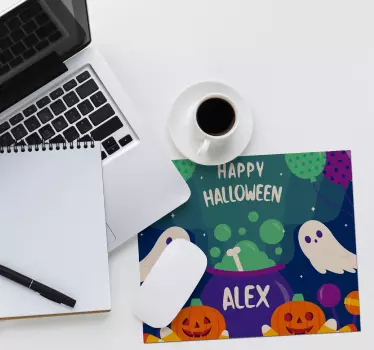 Tappetino mouse personalizzabile auguri di halloween - TenStickers