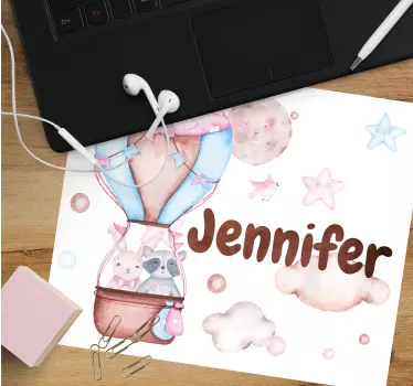 Tappetino mouse personalizzabile avventura in mongolfiera - TenStickers