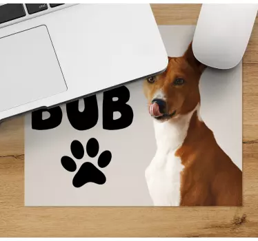 Tappetino mouse personalizzabile cane con nome - TenStickers