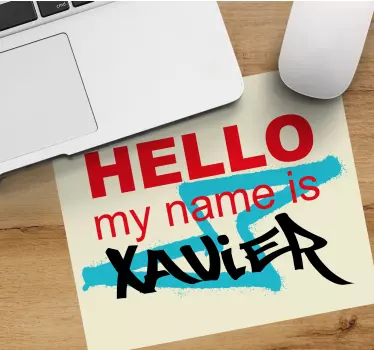 Tappetino mouse personalizzabile ciao introduzione nome - TenStickers
