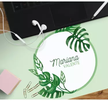 Tappetino mouse personalizzabile circondato da foglie - TenStickers