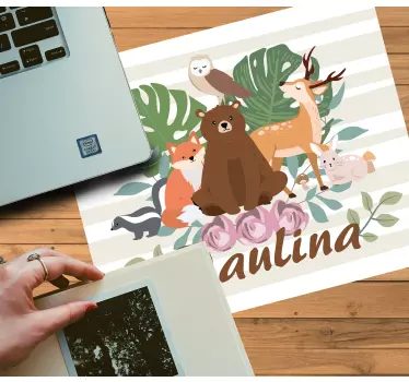 Tappetino mouse personalizzabile composizione animali carini - TenStickers