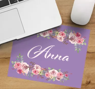 Tappetino mouse personalizzabile con accento floreale - TenStickers