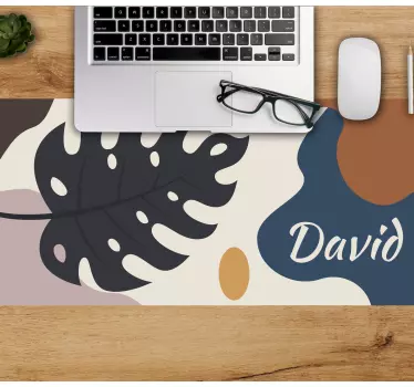 Tappetino mouse personalizzabile con motivo foglia - TenStickers