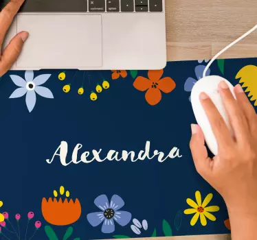 Tappetino mouse personalizzabile decorazione floreale - TenStickers