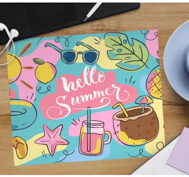 Tappetino mouse personalizzabile design ciao estate - TenStickers