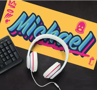 Tappetino mouse personalizzabile design nome colorato - TenStickers