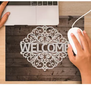 Tappetino mouse personalizzabile design ornato benvenuto - TenStickers