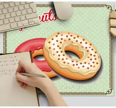 Tappetino mouse personalizzabile duo di ciambelle deliziose - TenStickers