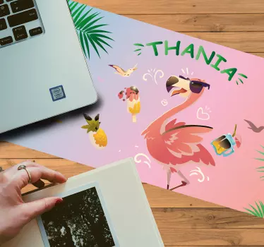 Tappetino mouse personalizzabile fenicottero tropicale - TenStickers