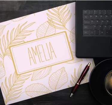 Tappetino mouse personalizzabile motivo foglia elegante - TenStickers