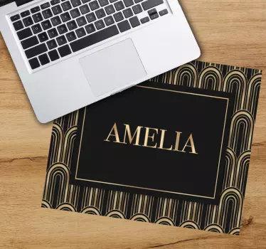 Tappetino mouse personalizzabile nome oro elegante - TenStickers