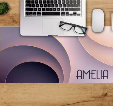 Tappetino mouse personalizzabile onde circolari eleganti - TenStickers