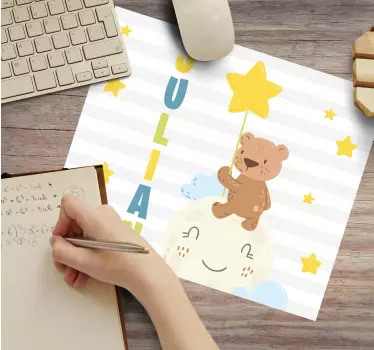 Tappetino mouse personalizzabile orso con stella - TenStickers