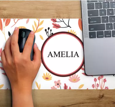Tappetino mouse personalizzabile ovale floreale - TenStickers
