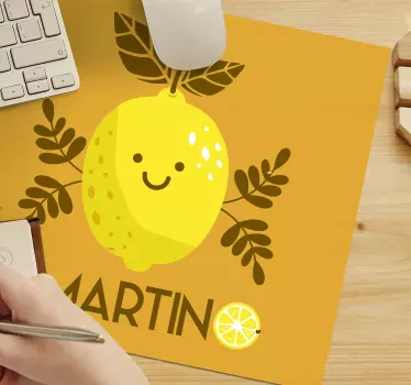 Tappetino mouse personalizzabile personaggio limone felice - TenStickers