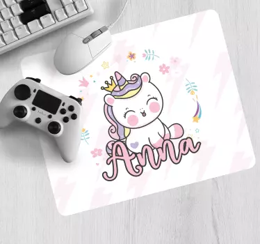Tappetino mouse personalizzabile personaggio unicorno carino - TenStickers