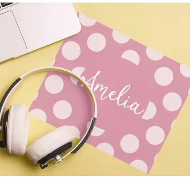Tappetino mouse personalizzabile pois rosa personalizzati - TenStickers