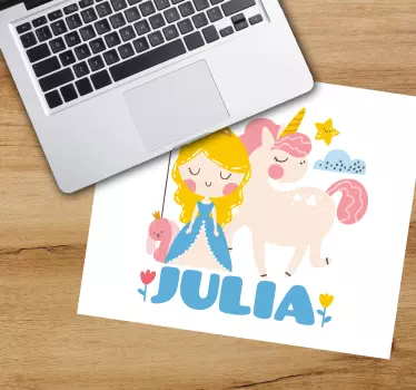 Tappetino mouse personalizzabile principessa e unicorno - TenStickers