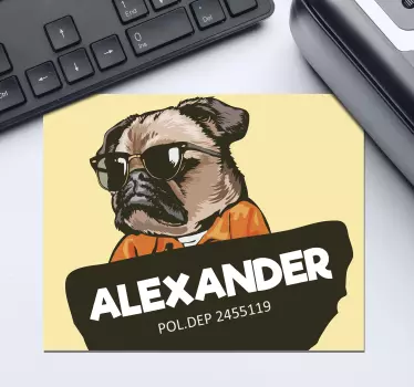 Tappetino mouse personalizzabile ritratto di cane cool - TenStickers