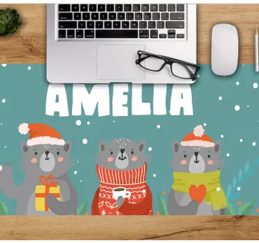 Tappetino mouse personalizzabile trio animali festivi - TenStickers