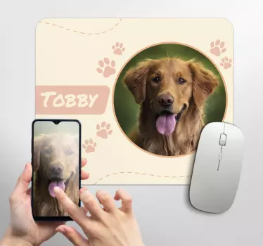 Tappetino mouse pvc foto e nome per cani - TenStickers