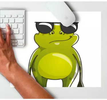Tappetino per mouse anime Disegno di una rana con occhiali da sol - TenStickers