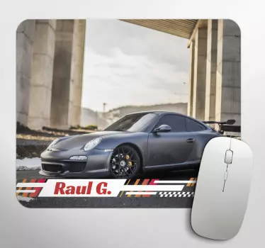 Tappetino mouse con nome auto da corsa - TenStickers