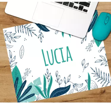 Tappetino per mouse con nome Foglie di palma personalizzate - TenStickers