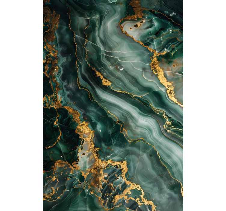 Tenda a rullo bagno lussuosa imitazione del marmo verde - TenStickers