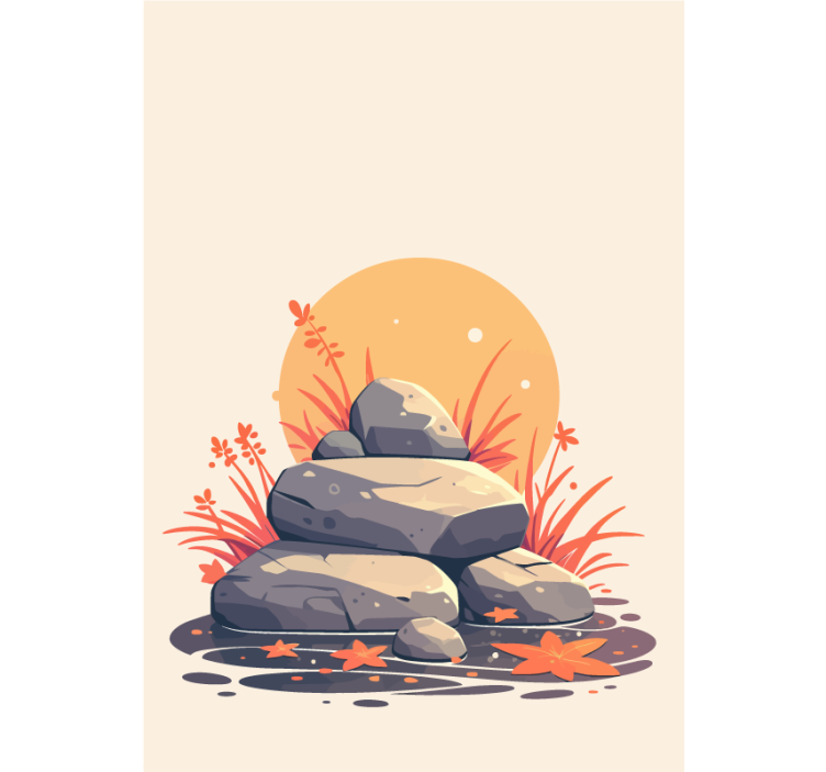 Tenda a rullo bagno pietre sull'acqua - TenStickers