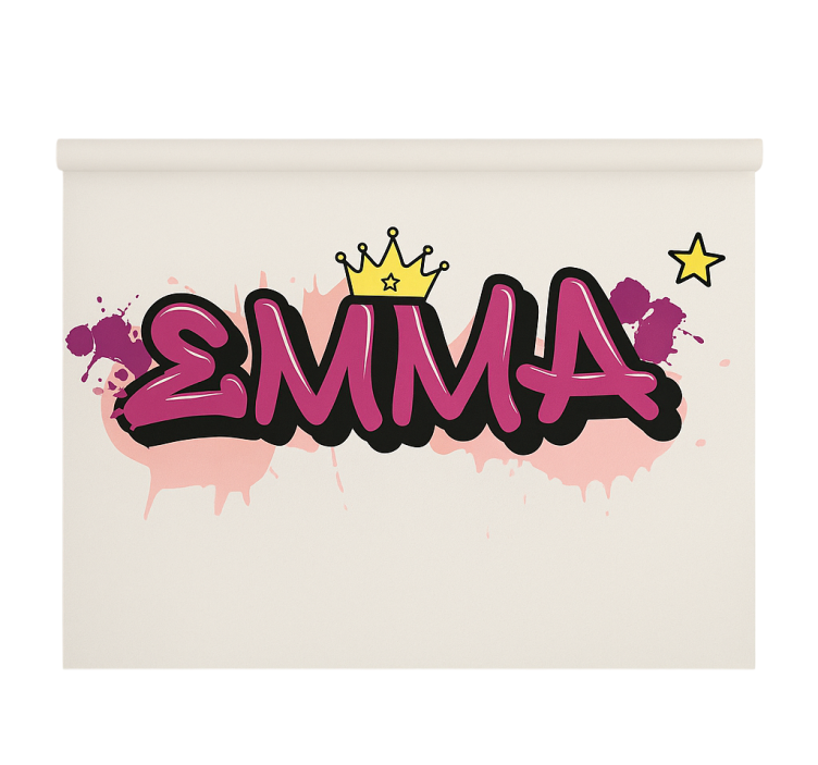 Tenda a rullo cameretta graffiti personalizzati rosa - TenStickers