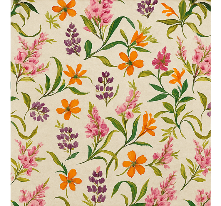 Tenda a rullo soggiorno motivo floreale lussureggiante - TenStickers