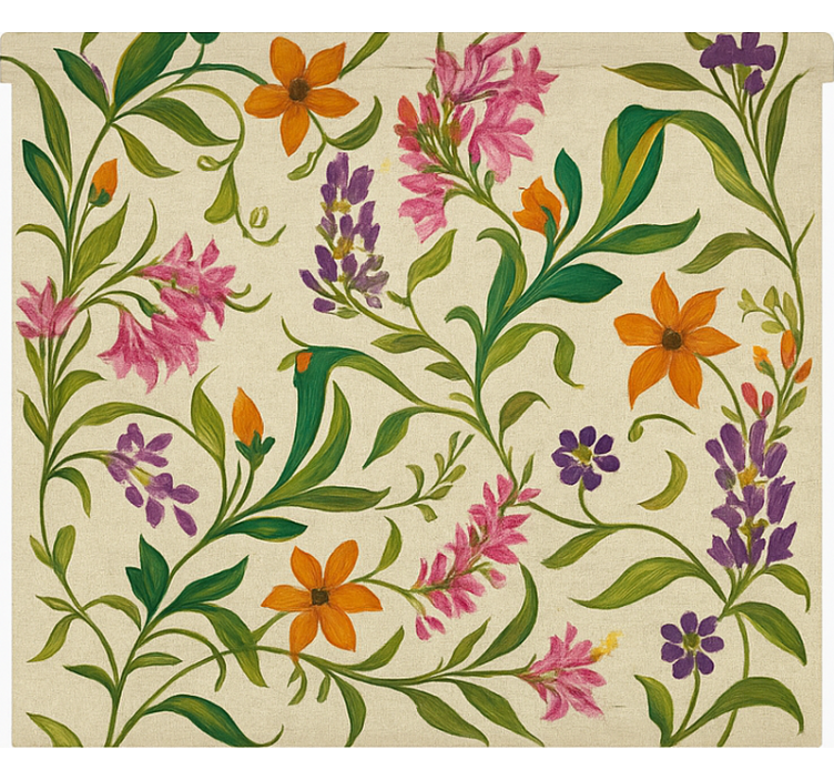 Tenda a rullo cucina tralci floreali decorati - TenStickers