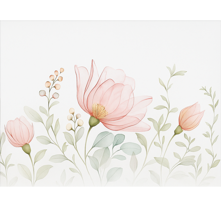 Tenda a rullo camera da letto fiori astratti traslucidi - TenStickers