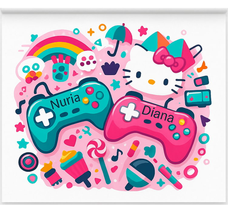 Tenda a rullo gamer controller personalizzati per gattini - TenStickers