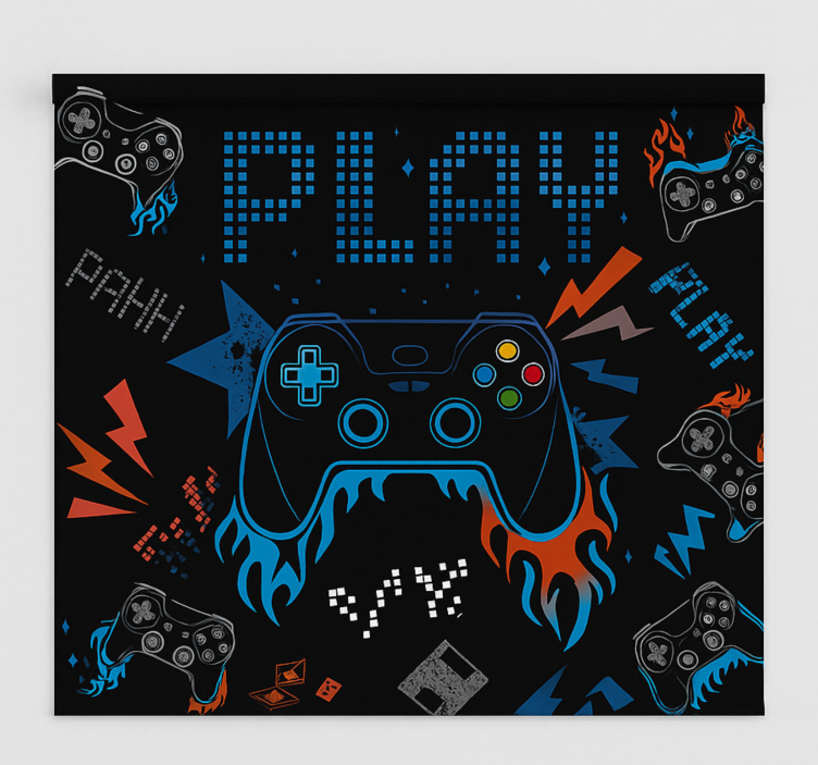 Tenda a rullo gamer console di gioco retrò punk - TenStickers