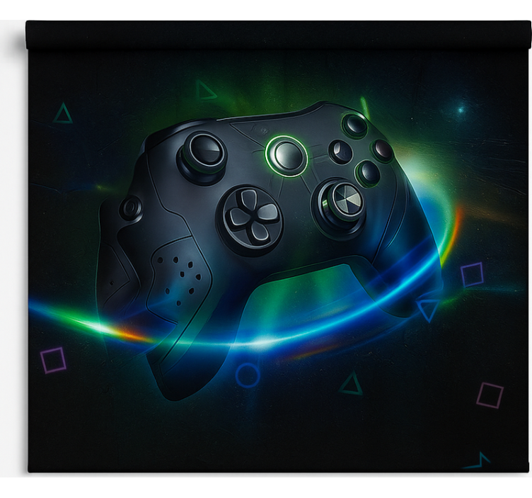 Tenda a rullo gamer controller di gioco futuristico al neon - TenStickers