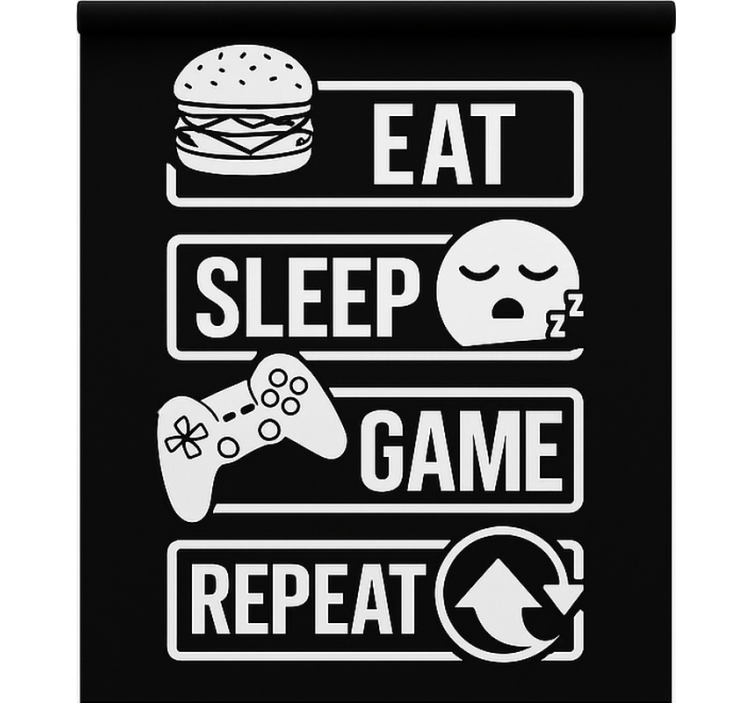 Tenda a rullo gamer mangiare dormire gioco ripetere - TenStickers