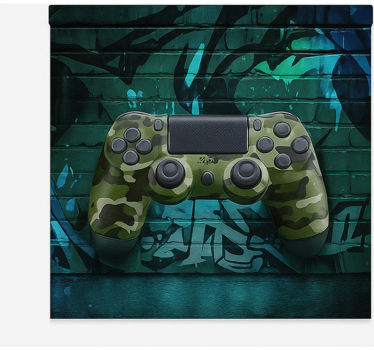 Tenda a rullo gamer controller di gioco con graffiti mimetici - TenStickers