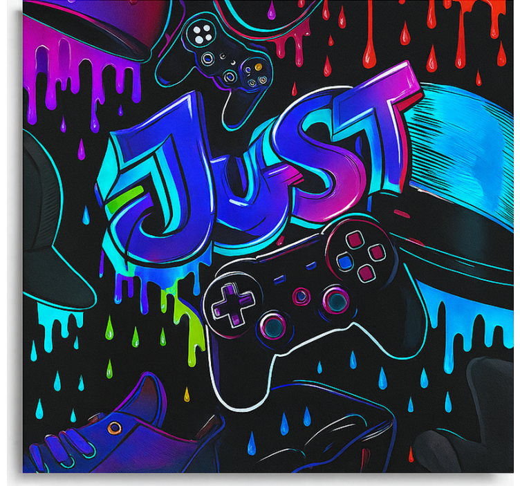 Tenda a rullo gamer controller di gioco 3d - TenStickers