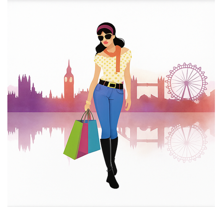 Tenda a rullo camera ragazzi ragazza di città londinese - TenStickers