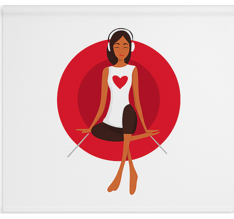 Tenda a rullo camera ragazzi ragazza che ascolta musica - TenStickers